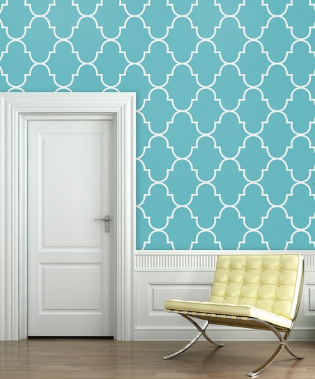 Is Closer To Elan Blue Tiffany Classic Trellis Wallpaper Decal