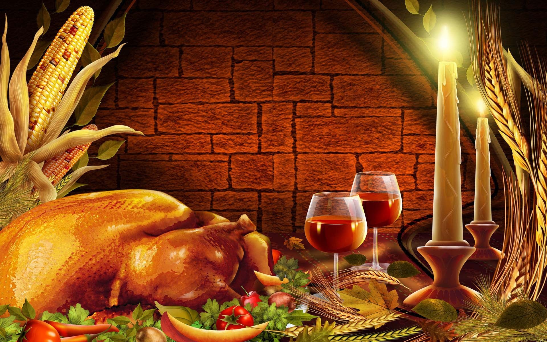 Thanksgiving dinner wallpaper