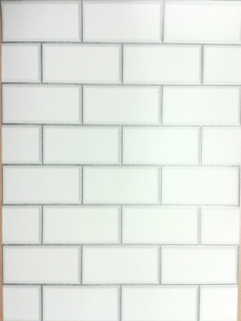 Decor Ceramica White Subway Tile Luxury Vinyl Coated Wallpaper Fd40136