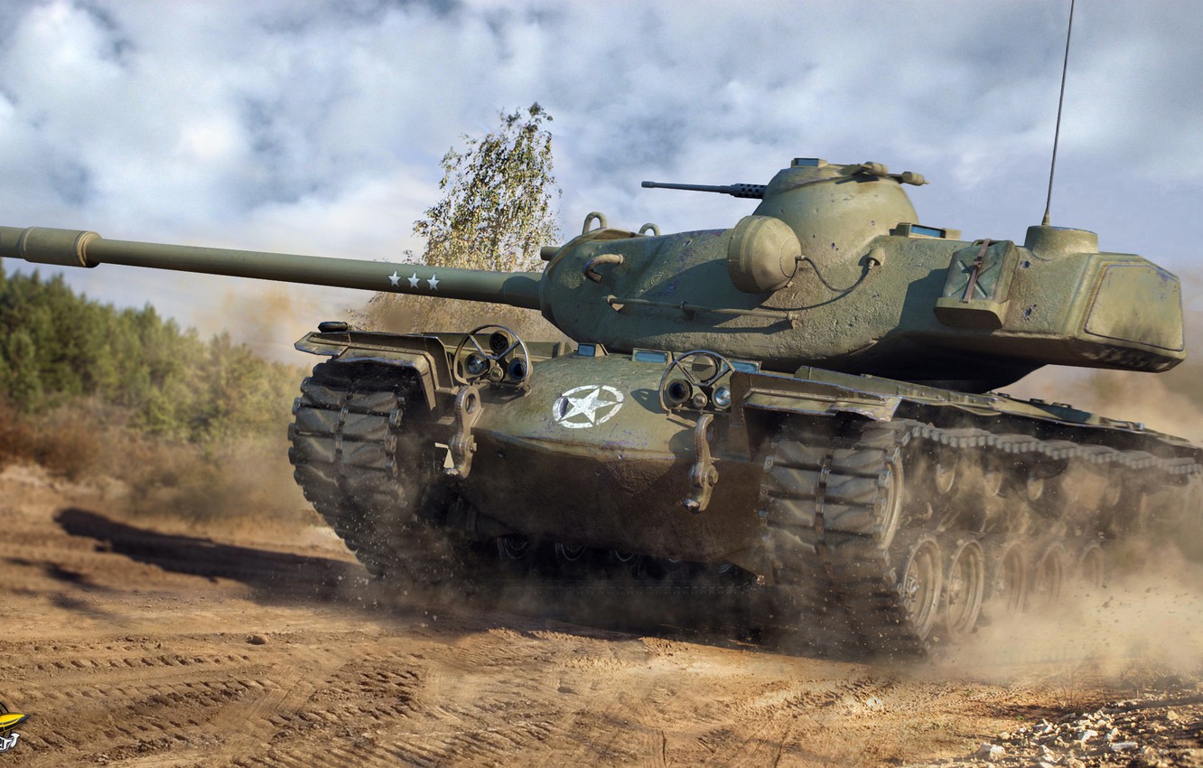 Wallpaper road dust tank armor American heavy T110E5 World 1332x850
