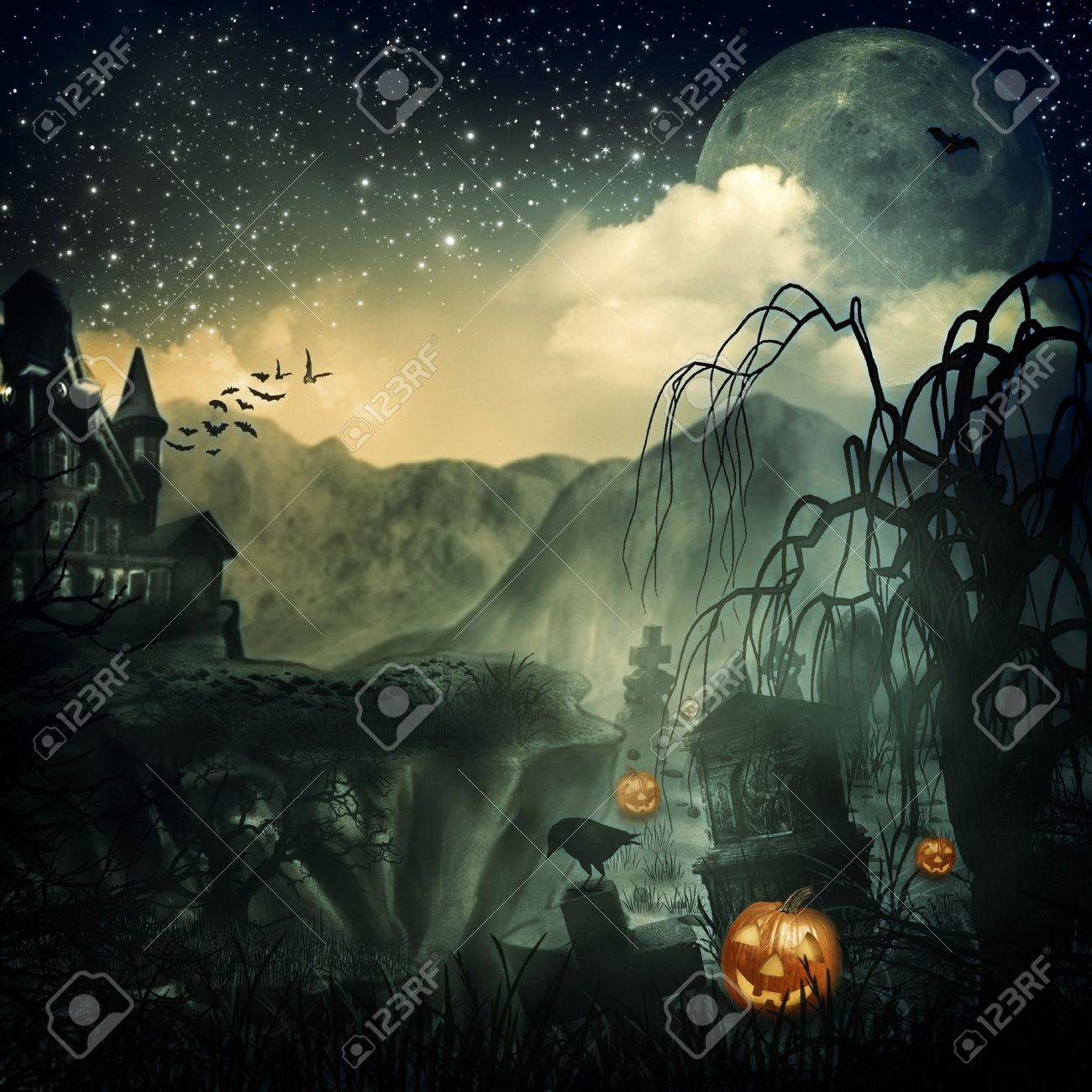 Scary Movie Abstract Halloween Background For Your Design Stock