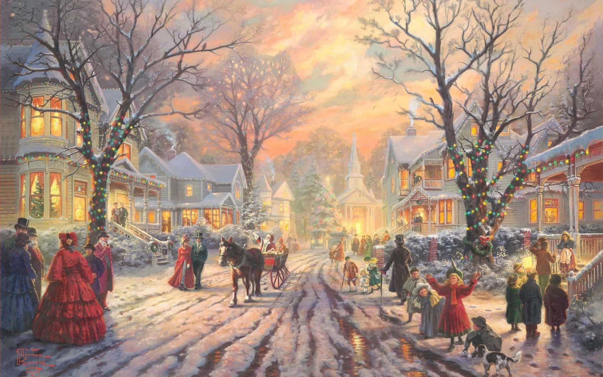 Ebenezer Scrooge Waking Up On Christmas Day Wallpaper