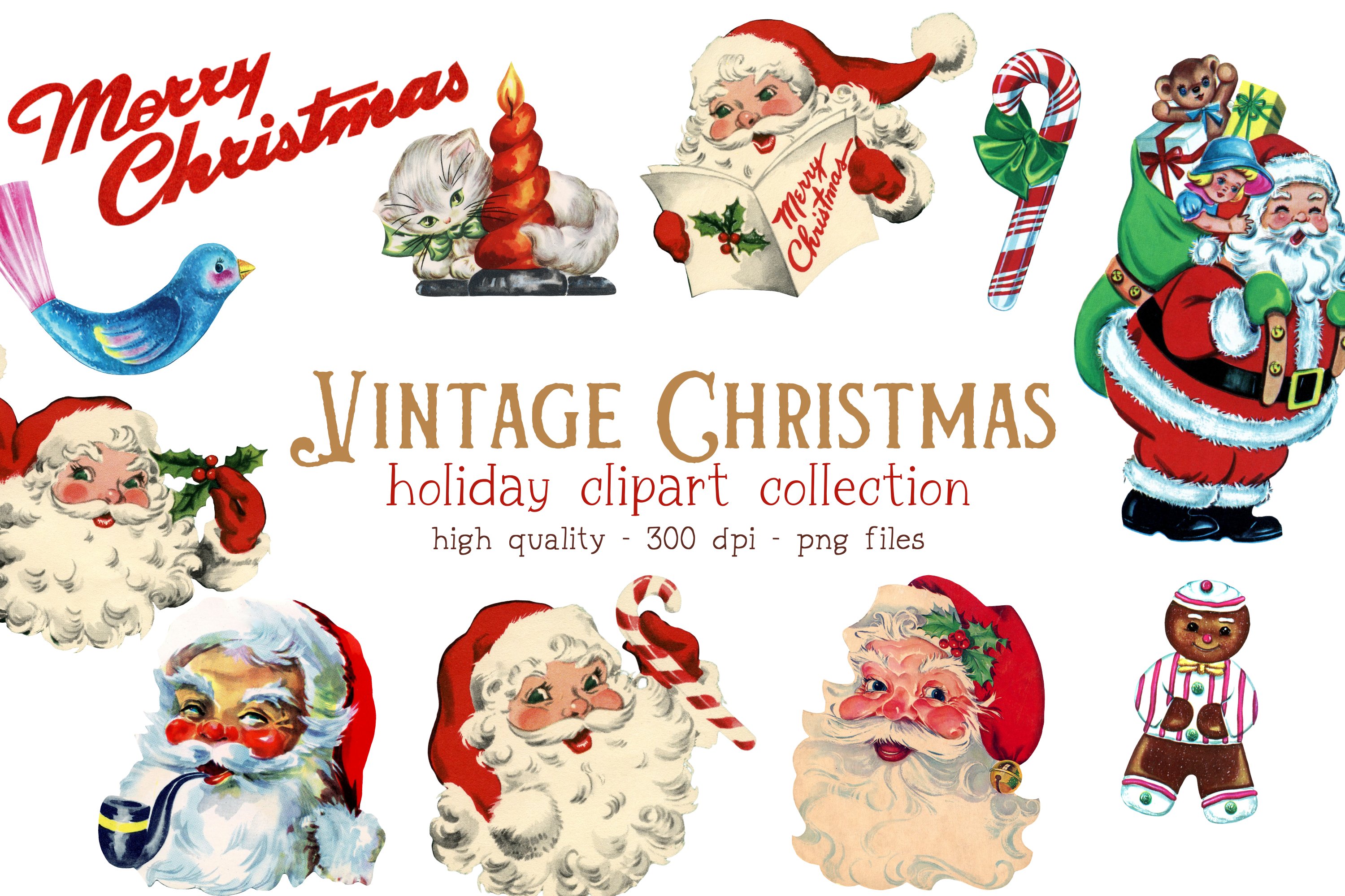 Vintage Holiday Clip Art Wallpaper