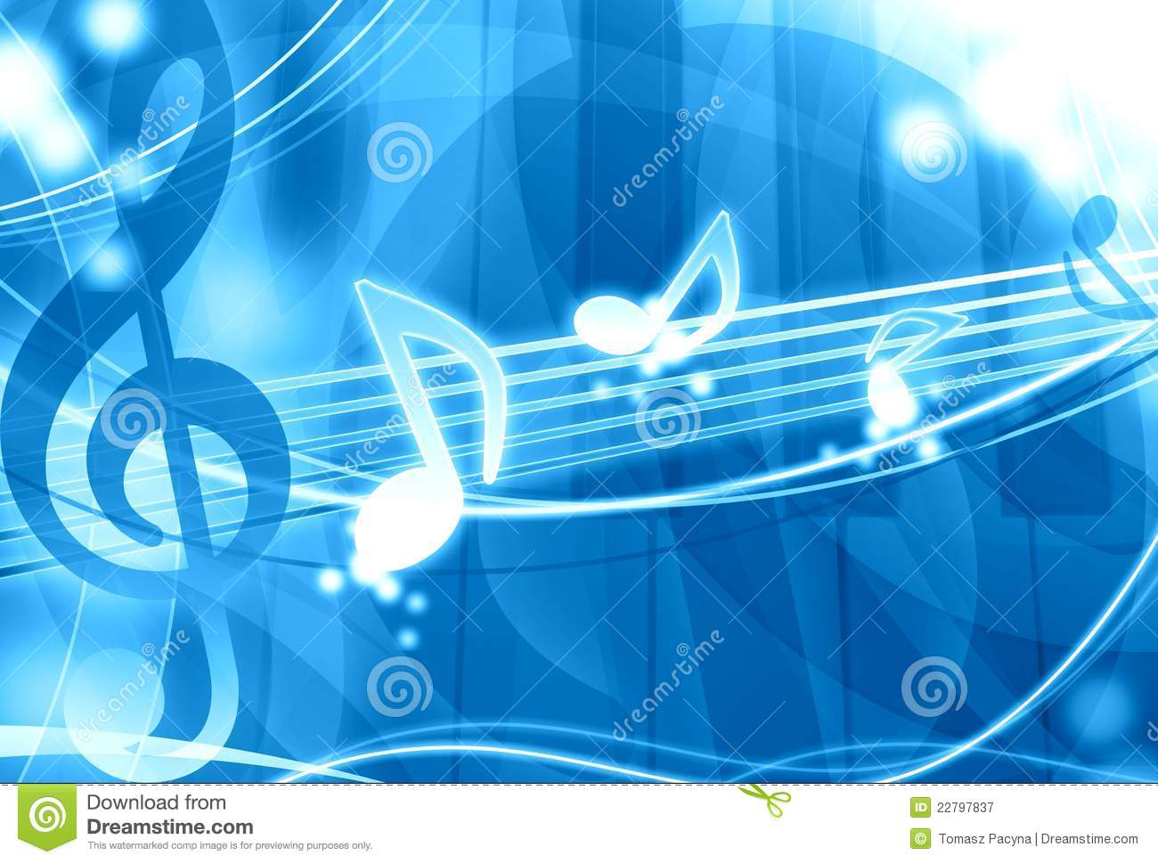 Blue Music Note Background Notes