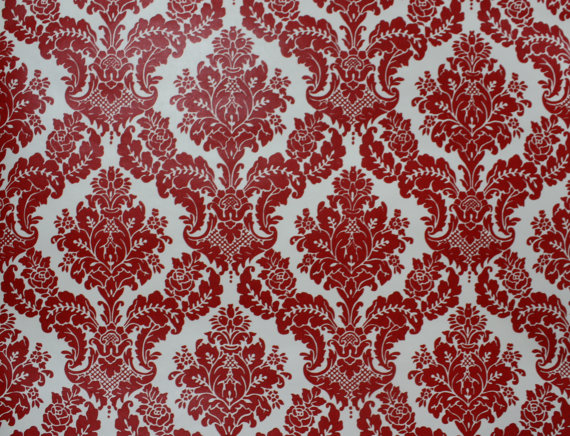 Red And White Damask Wallpaper
