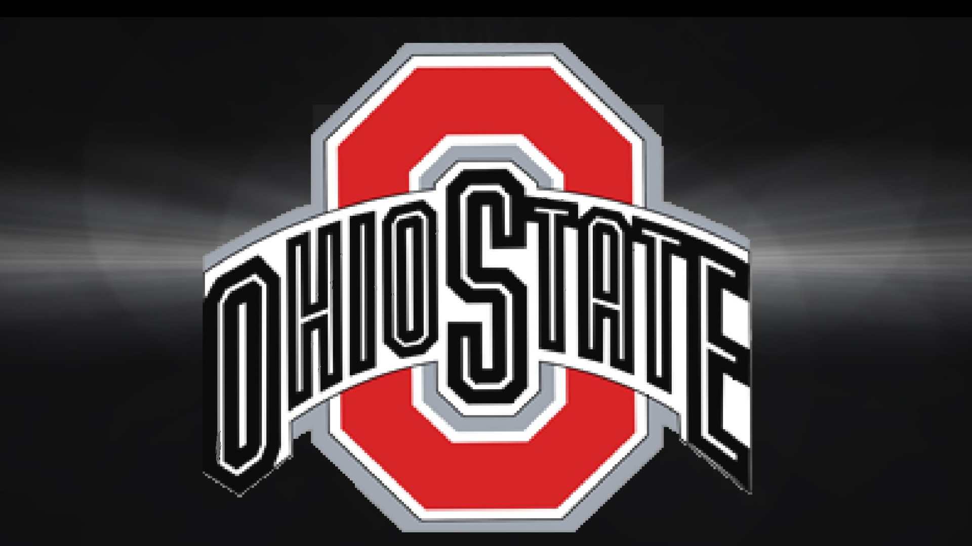 Ohio State Buckeyes Red Block O On Gray Black