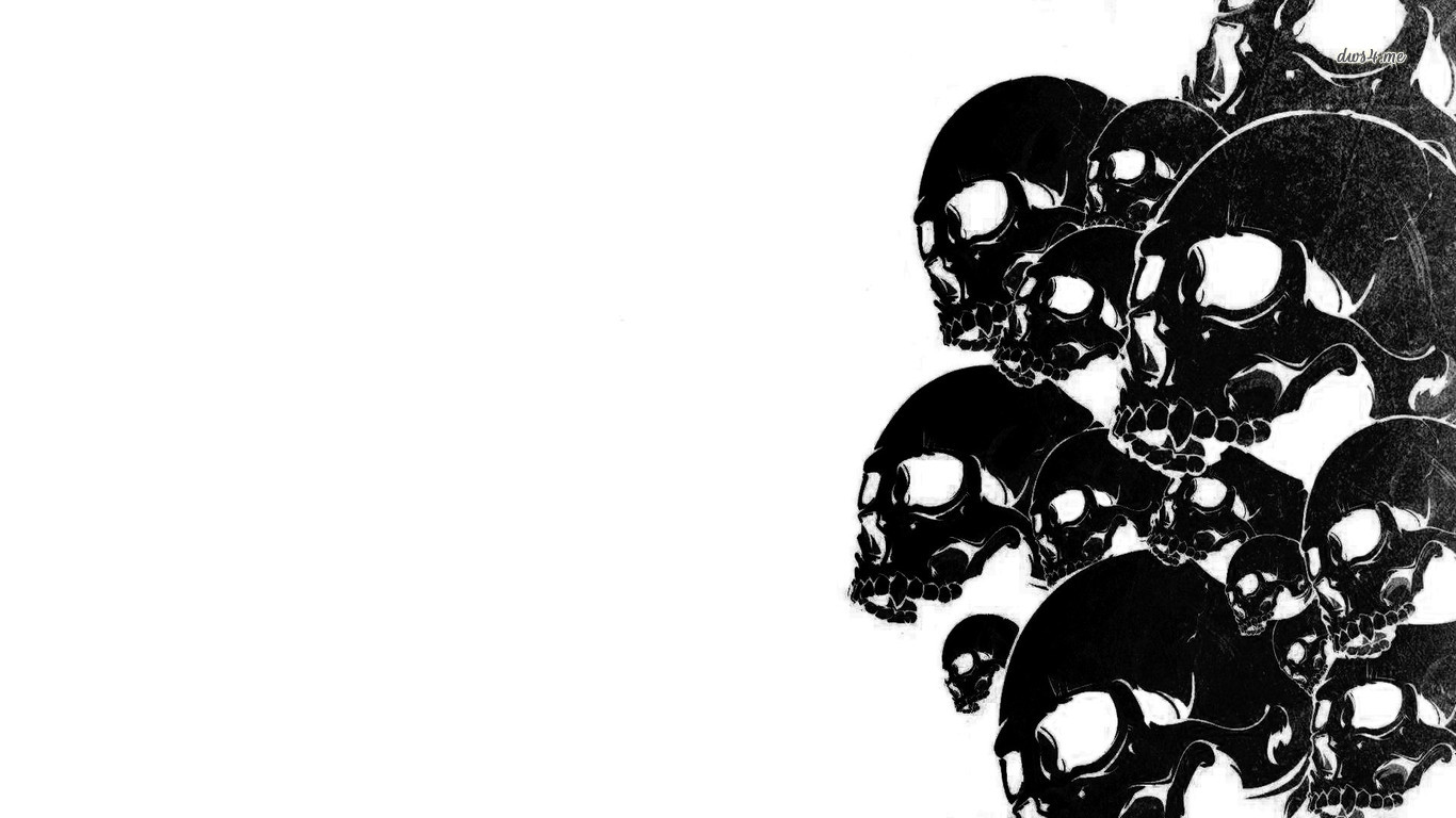 Skull On White Wallpaper For Android Wallpaperlepi