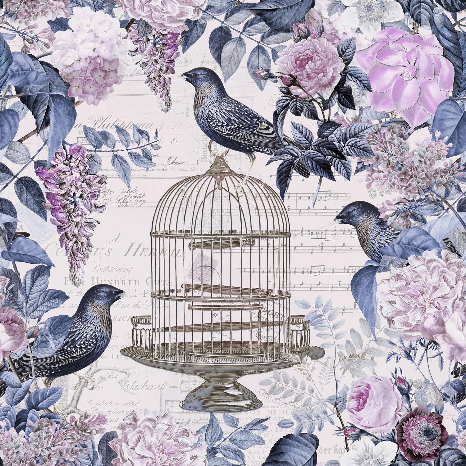 Birdcage Designer Wallpaper Tapeten Foto Von