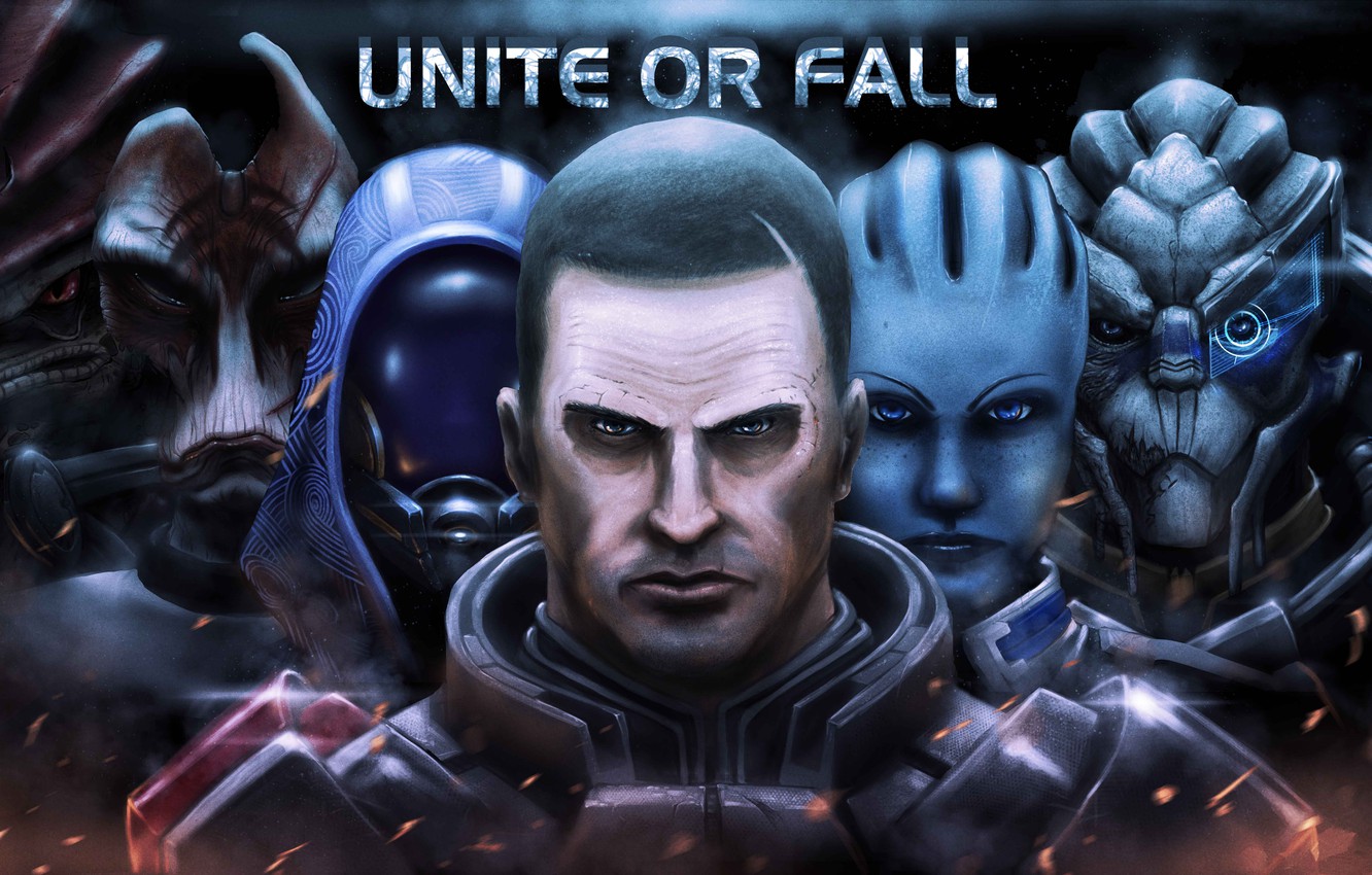 Wallpaper Mass Effect Fan Art Legion Shepard Spectre Garrus