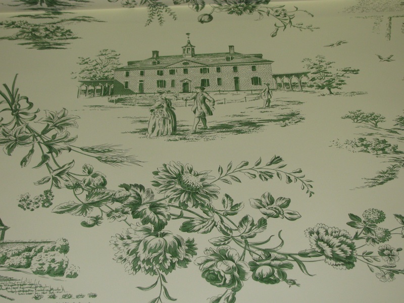 HINSON AND CO GREEN TOILE WALLPAPER   TRIPLE ROLLS [280808600783 800x600