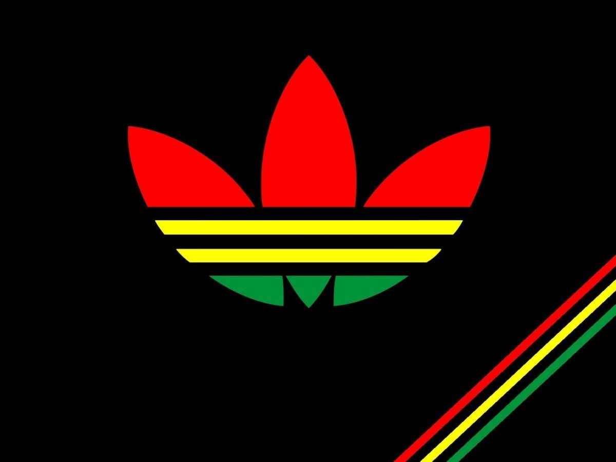 Original Adidas Logo Unique Rasta Wallpaper