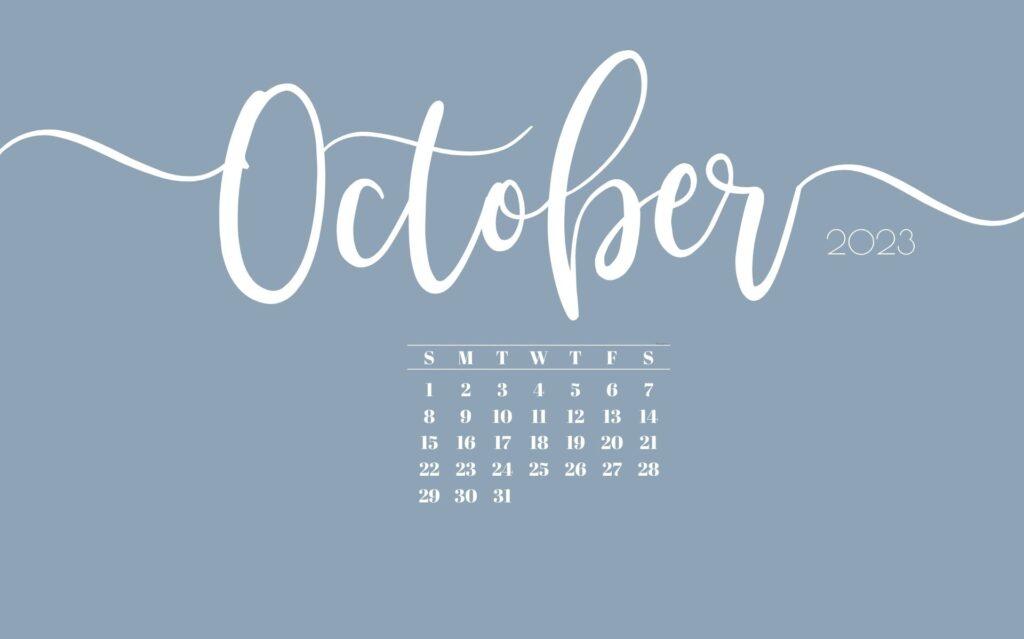 October Desktop Wallpaper Cute Calendar