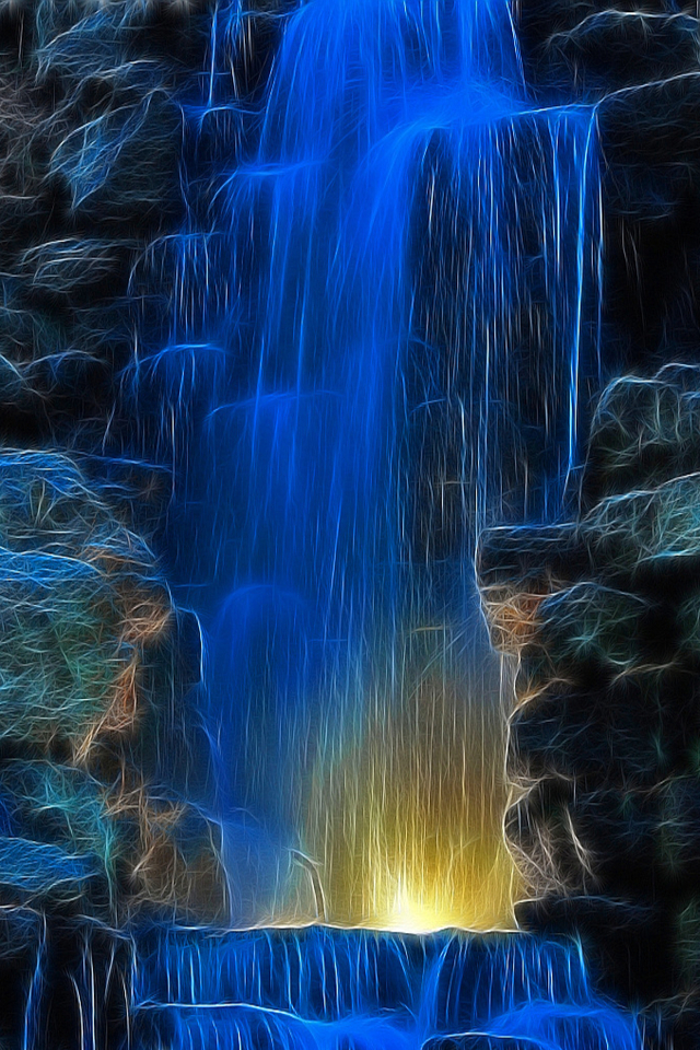 Blue Waterfall Screensaver Wallpaper Pictures