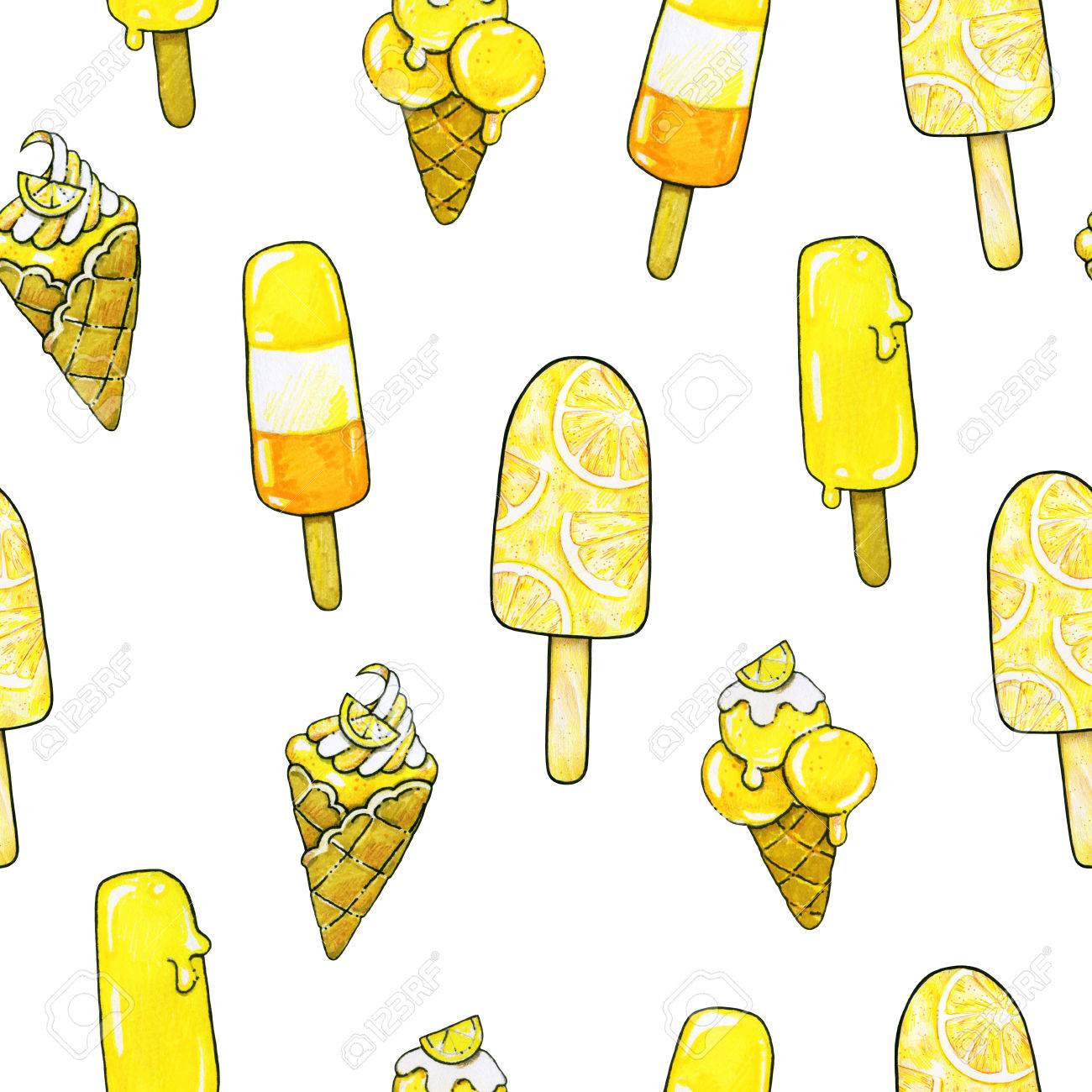 Ice Cream With Taste Of A Lemon Isolated On White Background