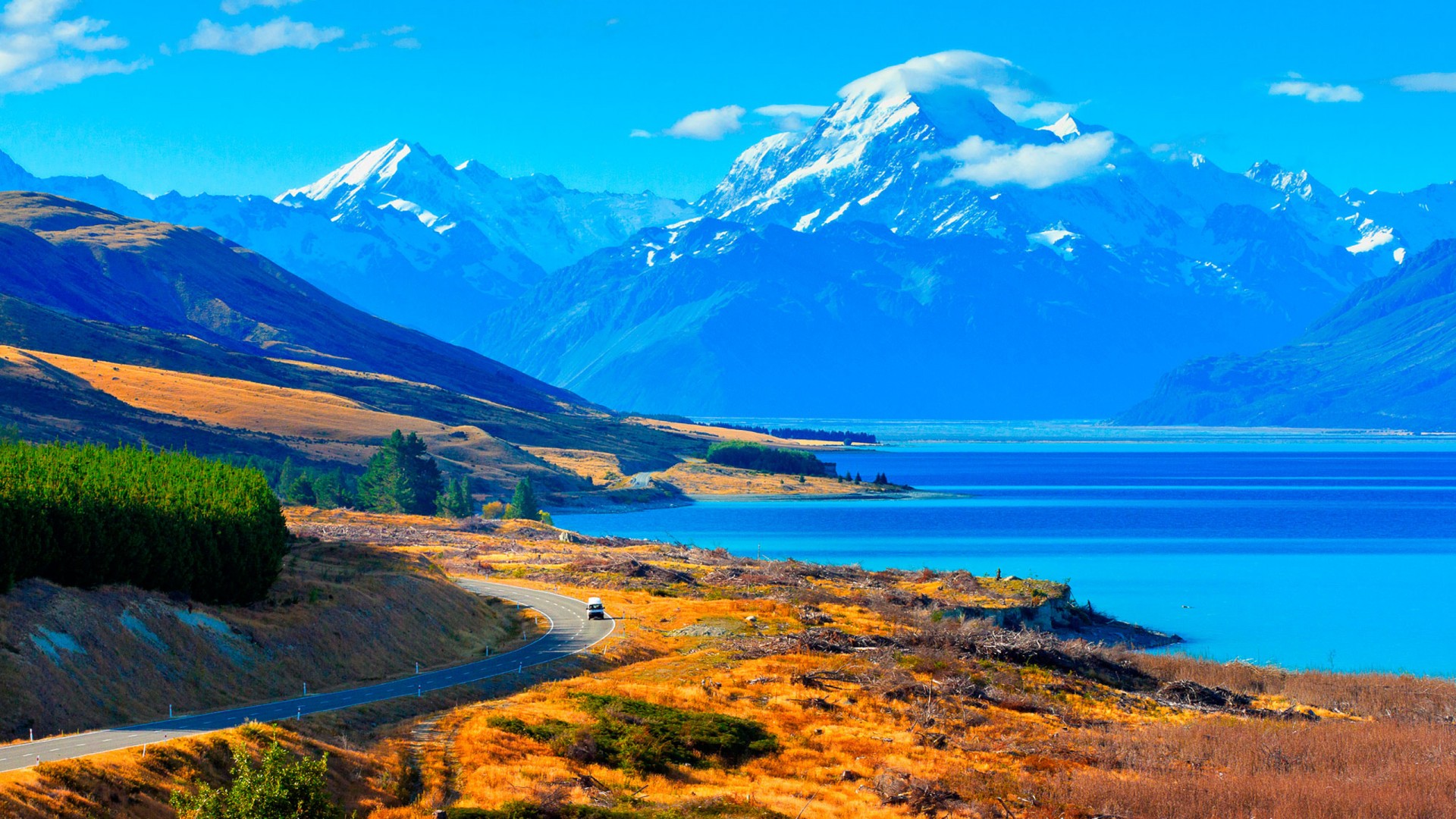 Lake Pukaki New Zealand Desktop Wallpaper Hd