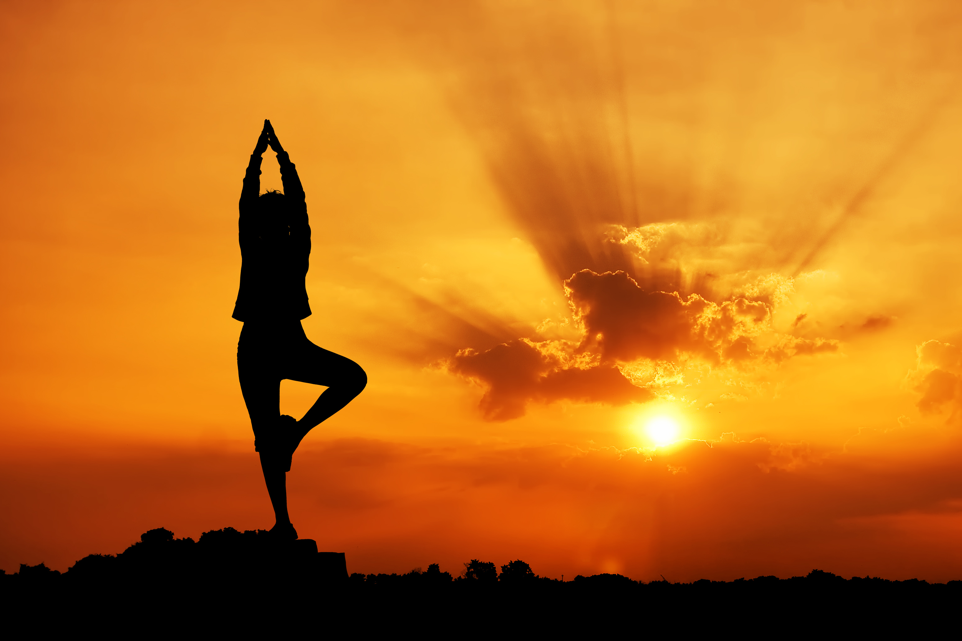 Yoga In The Sunset Desktop Wallpaper