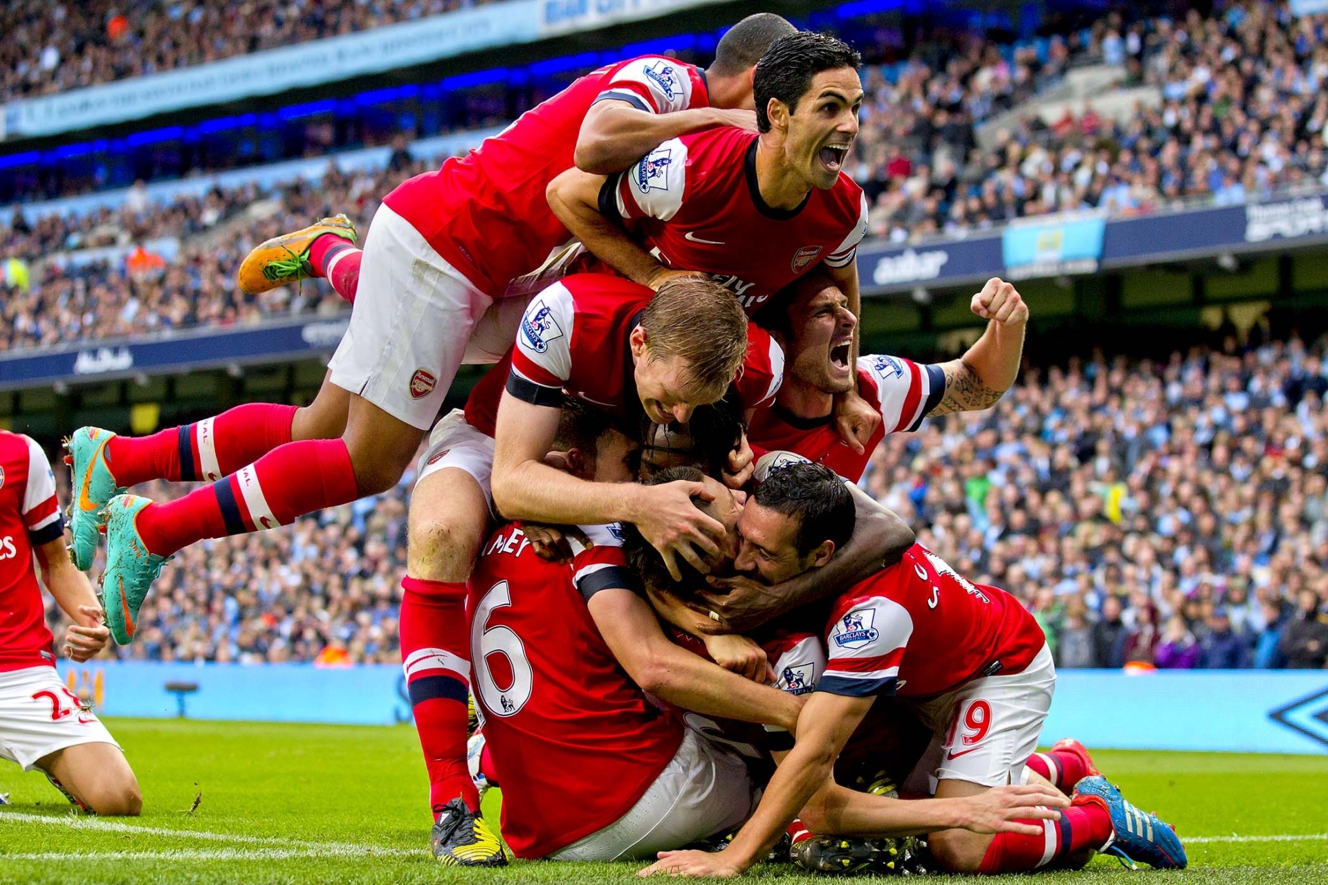 Arsenal Fc Football Club The Gunners Players Celebrate