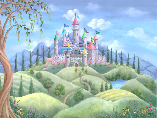 Princess Castle Murals Scene Wallpaper