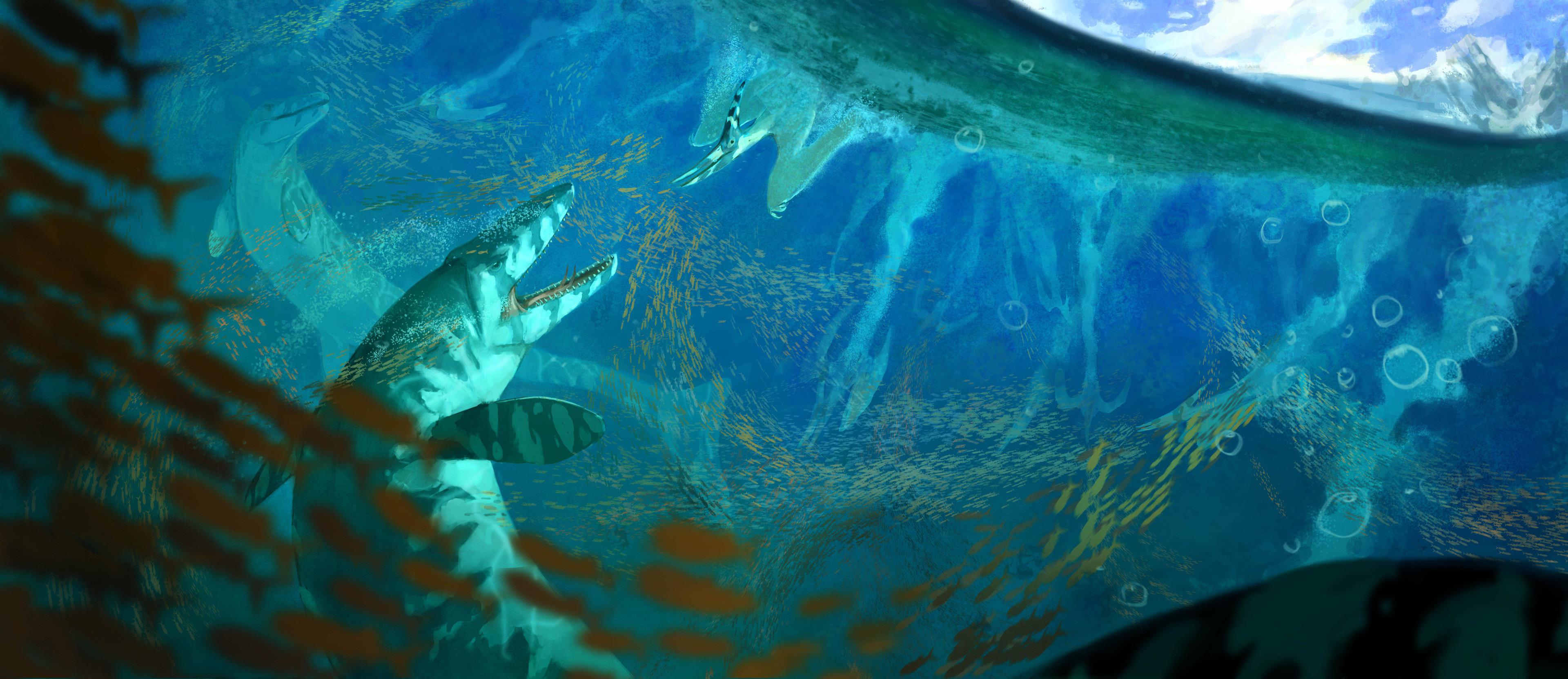 A Pteranodon Hunting For Fish Unwittingly Diving Straight Into The