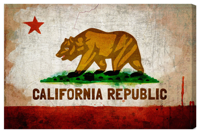 California Republic Flag On S X24 Eclectic Artwork
