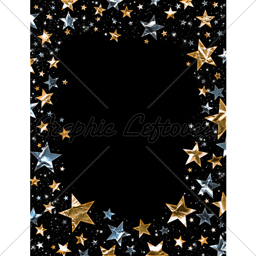 Star Field Of Gold And Silver Stars With A Cl