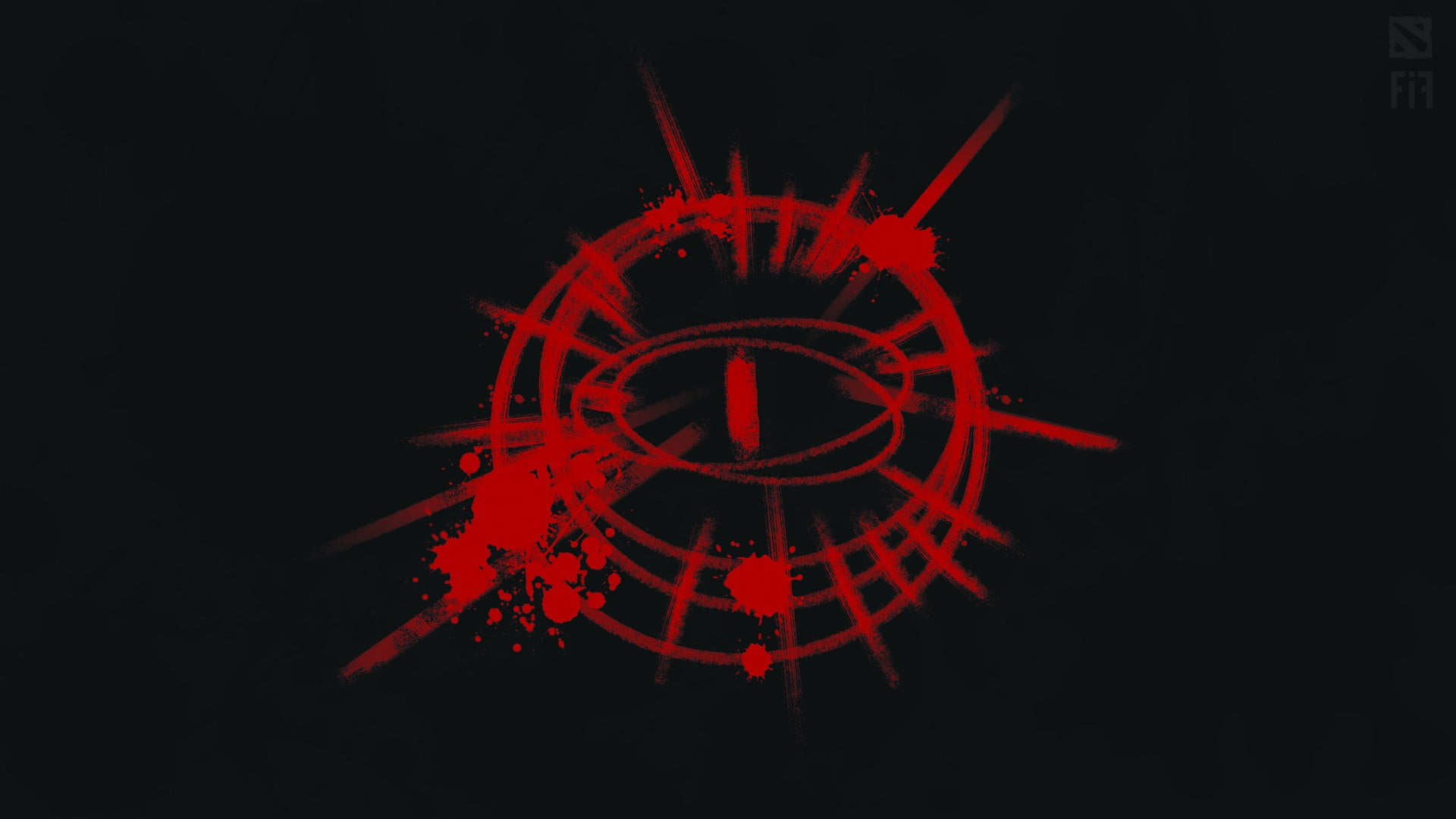 Round Red Logo Dota Bloodseeker Video Games Vampire The