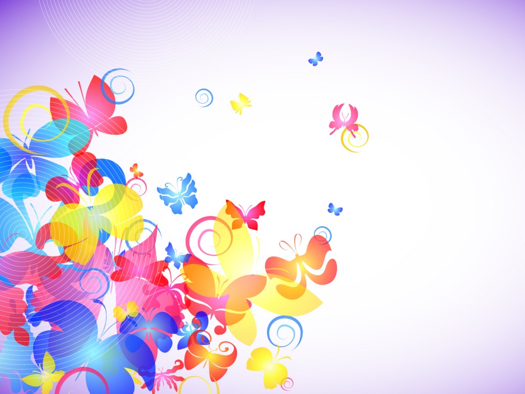 Abstract Colorful Butterflies Powerpoint Background