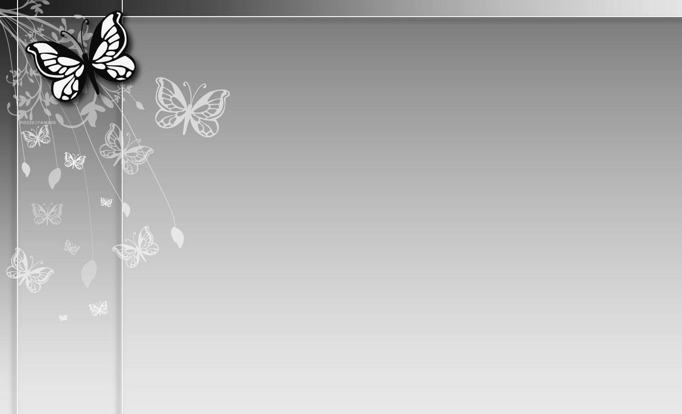 Grey Butterfly Flower Ppt Background Background Templates