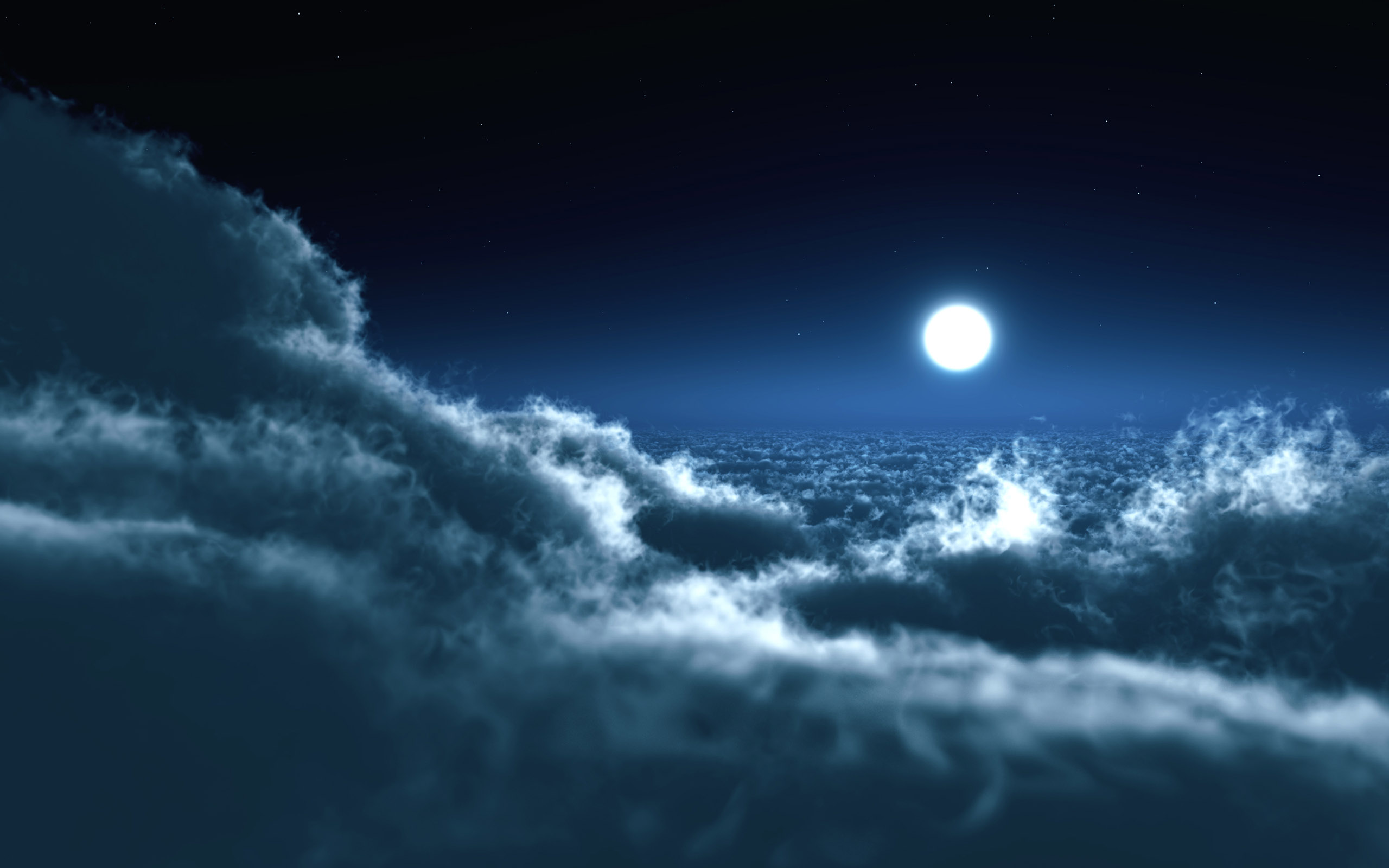 Full Moon Above The Clouds Wallpaper