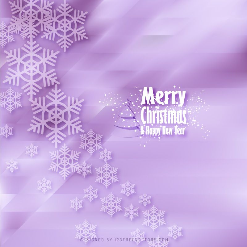 Merry Christmas Snowflakes Light Purple Background