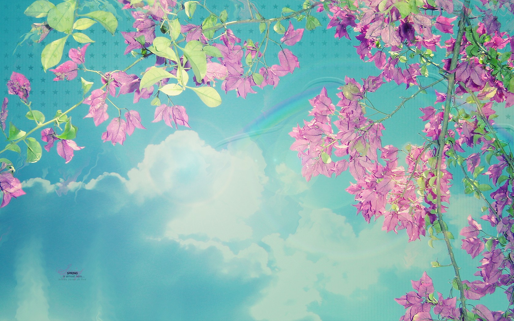  Abstract Art Wallpaper 1680x1050 Spring Pink Blue Skies Abstract art