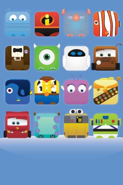Disney PIXAR characters iPhone wallpaper