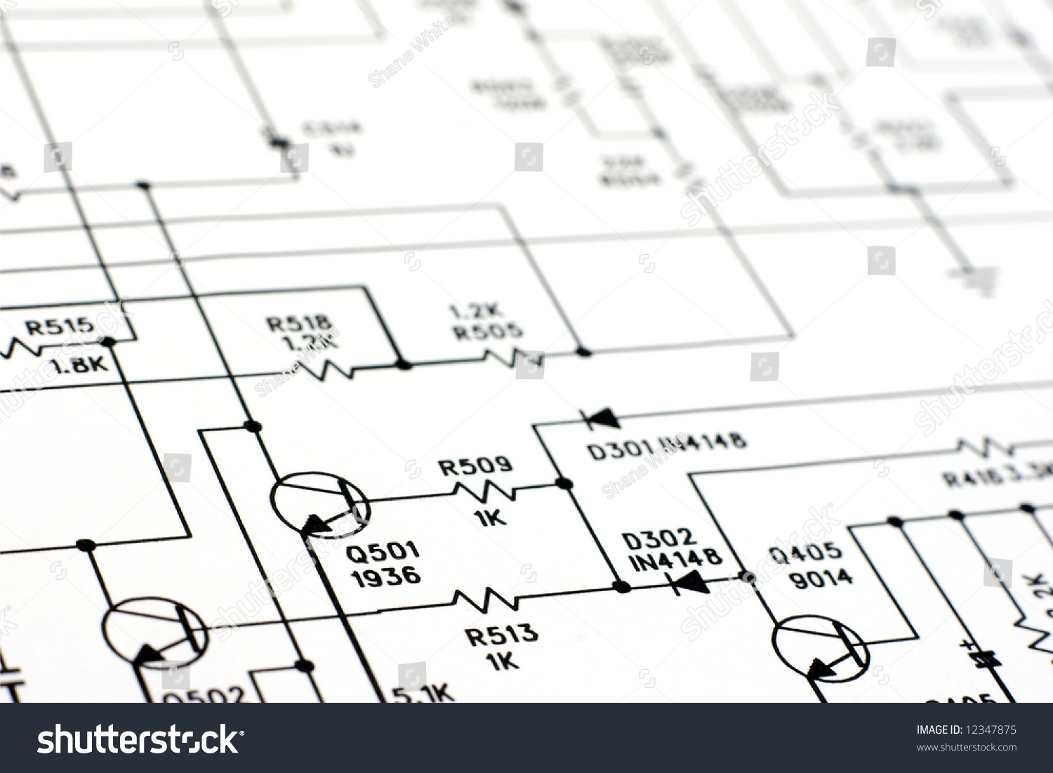 Electronic Schematic Diagram Ideal Technology Background Stock