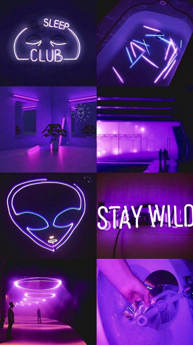 Purple Neon Aesthetic HD Desktop Wallpaper