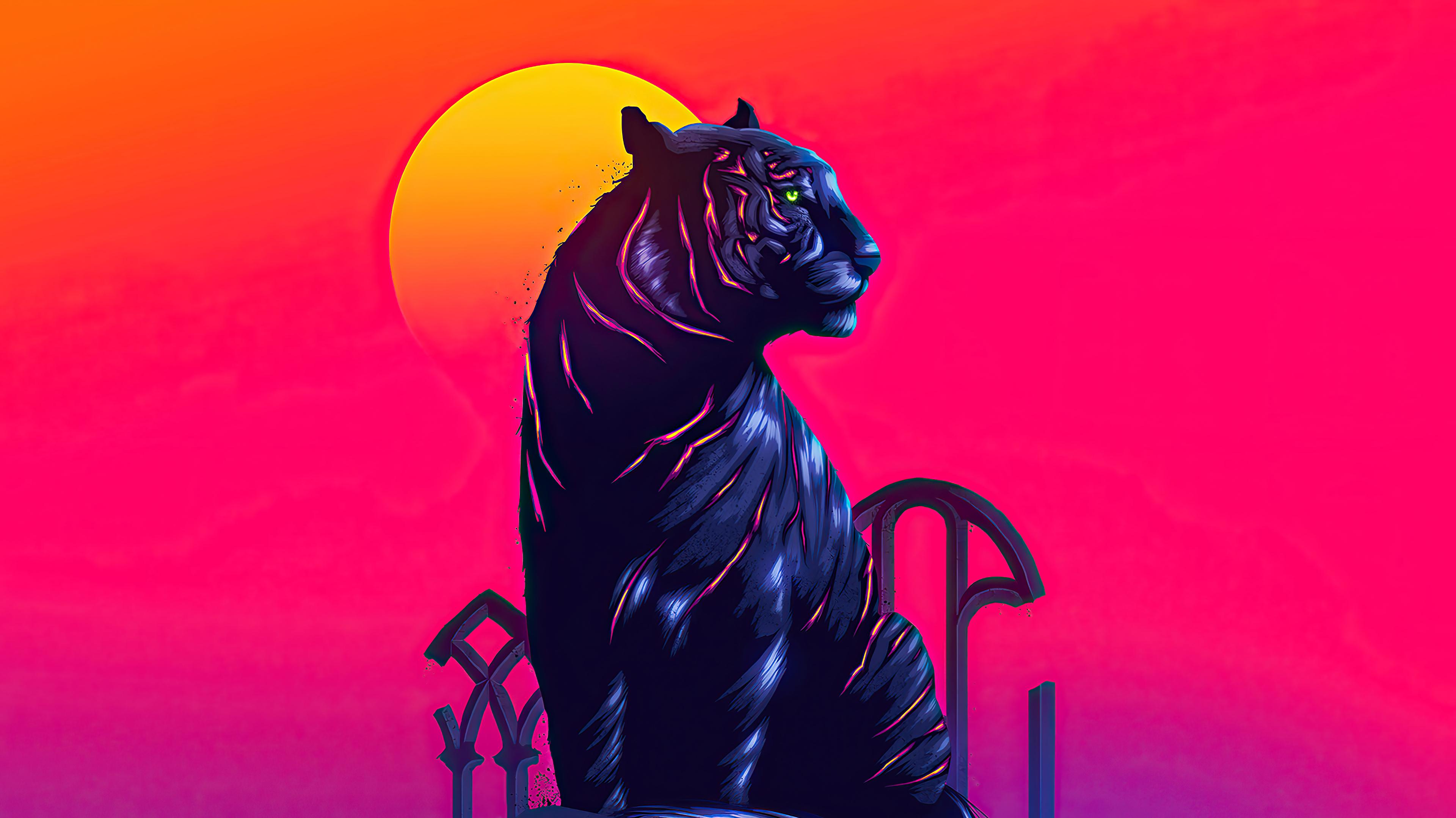 Tiger Digital Art 4k Wallpaper