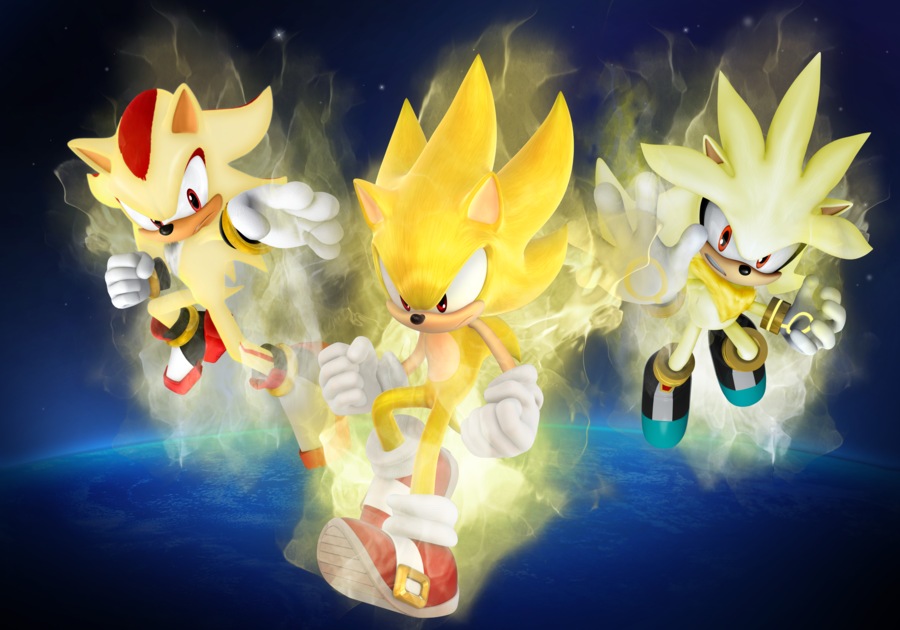Super Sonic Shadowand Silver by SonikkuForever on