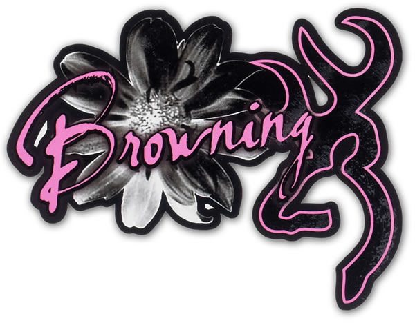 Pink Browning Symbols For Her Flower Decal