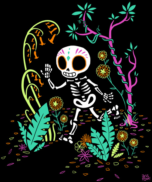 Sugar Skull Jungle Art Print By Jessica Fink Society6