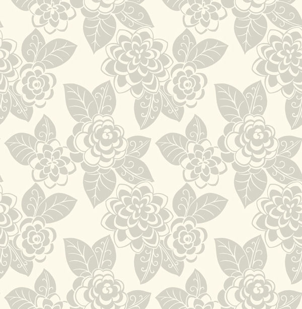 Grey Flocked Floral Wallpaper Wall Sticker Outlet