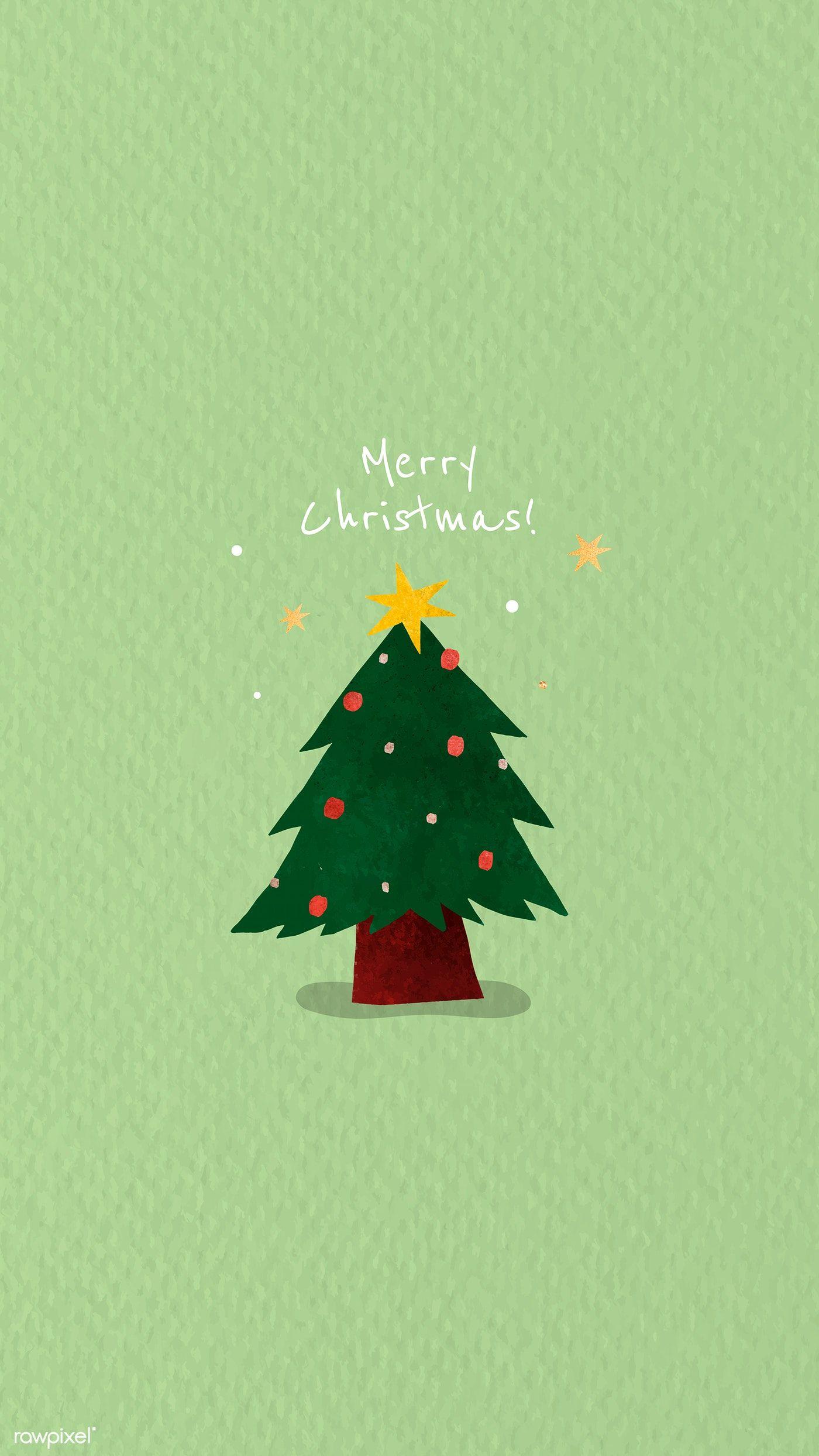 Christmas tree doodle background vector premium image by