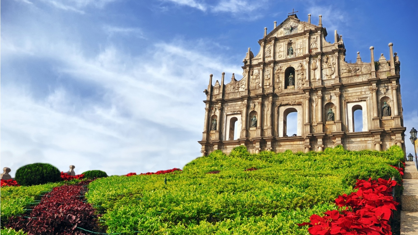 Ruins Of Saint Pauls Cathedral Macau Wallpaper
