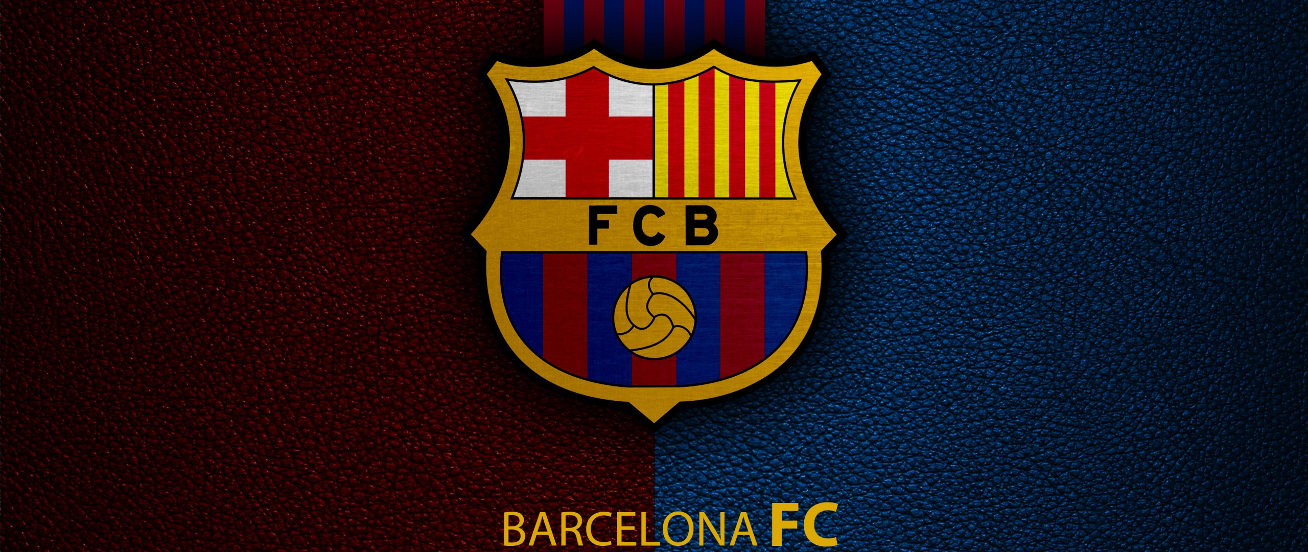 Barcelona FC logo on a textured maroon and blue background