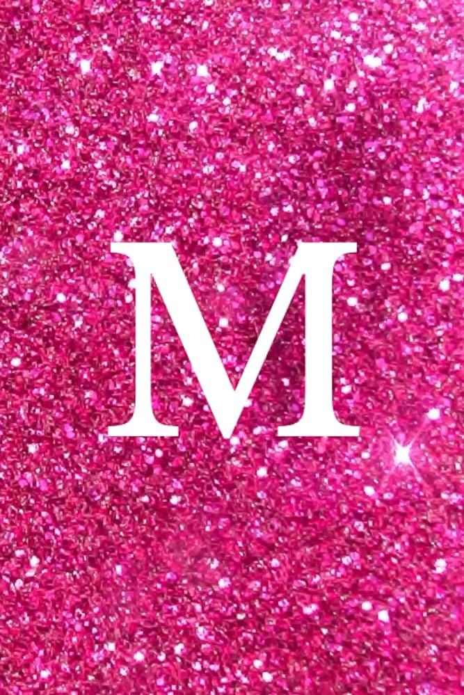 M Monogram Letter Notebook Pretty Blush Pink Gold Cute