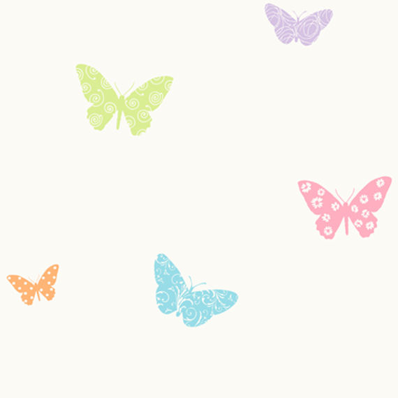 Pastel Butterfly Wallpaper Wall Sticker Outlet