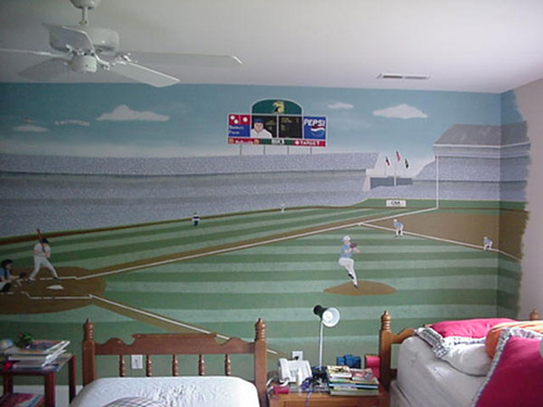 Baseball Wall Murals Stadium Mural