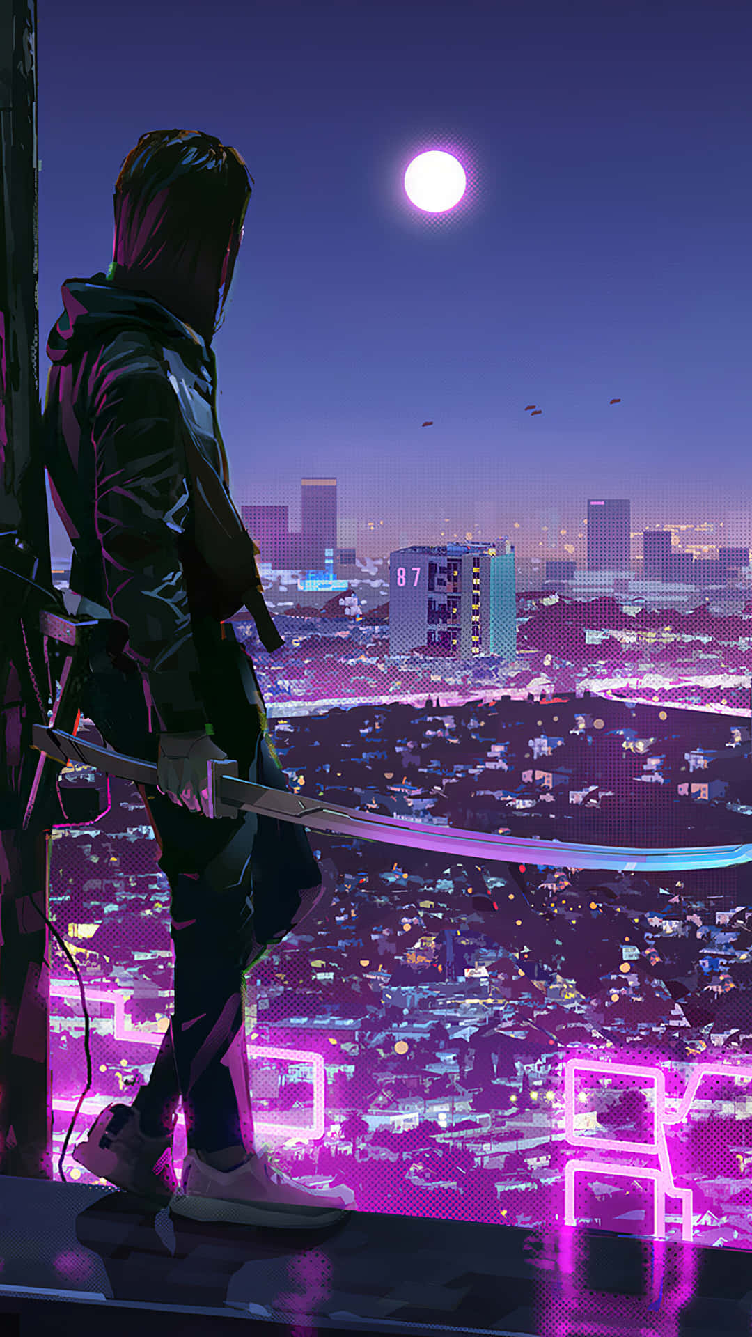 Enjoy The Futurising Aesthetics Of Neon On Your Phone Wallpaper
