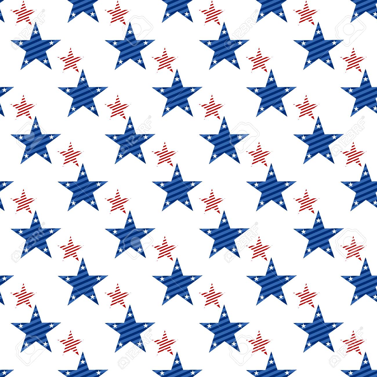 Happy Independence Day Seamless Pattern Memorial 4th Of
