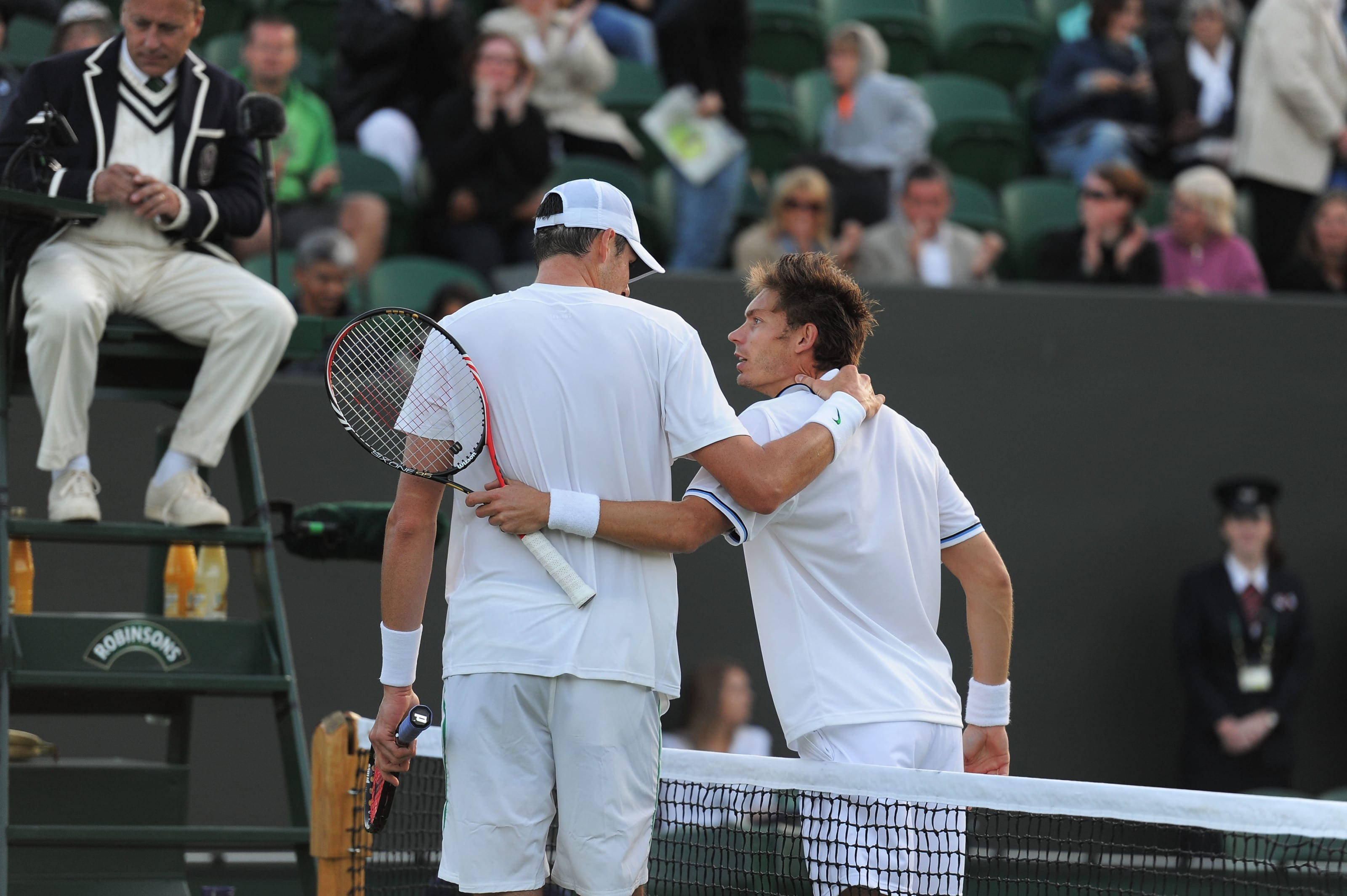 Nicolas Mahut And Isner Talking Wallpaper