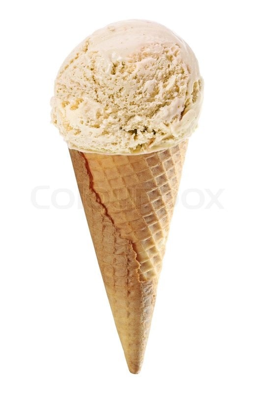 Stock image of ice cream cone isolated on white background