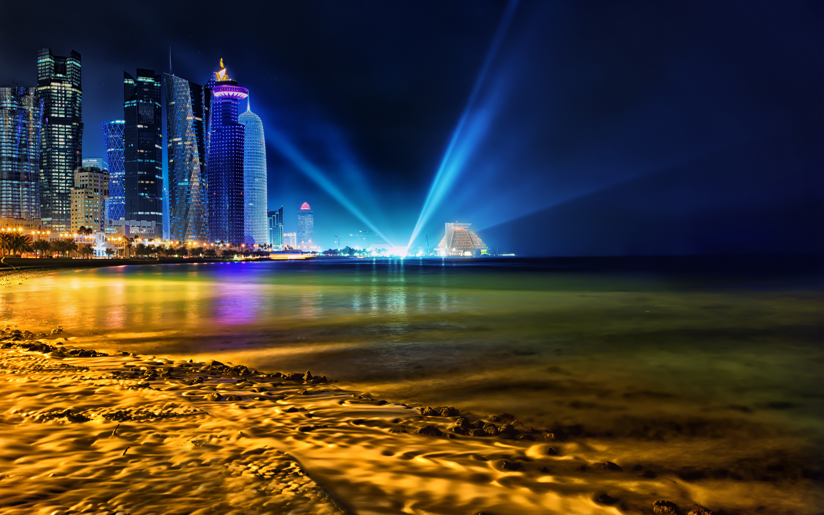 Doha Qatar Skyline Wallpaper HD